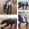 Leopard Statue Figurine Modern Abstract Geometric Style Resin Panther Animal Large Ornament Home Decoration Accessories 210811