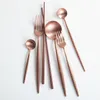 Rose Gold Western Dinnerware Wedding Flatware Tableware Party Supply Stainless Steel Cutlery Knife Fork Spoon