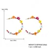 Bohemian Cute Colorful Beaded Flower ZA Orecchini a forma di C per donne Ragazze Trendy Summer Big Hoop Orecchini Jewelry Party