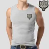 Casual erkek Kurt T-Shirt Yuvarlak Boyun Kolsuz Pamuk Nakış Hayvan T Gömlek Erkekler Tee Gömlek Homme Camisetas Hombre 210726