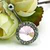 Anello per ombelico Anelli per ombelico rotondi con strass rosa in acciaio chirurgico per gioielli da donna per piercing