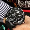 watches men luxury brand 42mm Calibre De Dive W2CA0004 Asian Automatic Mens Watch Black Dial Big Date Mark Tone Rose Gold Case Rubber discount