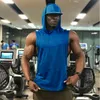 Bodybuilding Tank Top Men ärmlös luvtröja Sweatshirt Summer Fashion Plain Fitness Singlet Workout Vest Gym kläder 210421