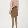 High Waist Half-body Coffee Big Size Bow Above Knee PU Leather Skirt Women Fashion Tide Spring Autumn GX322 210421