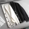 blanc noir solide pull cardigans veste dames femmes pull épais manteau v-cou cardigan outwear 211011