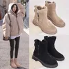 2021 Vinter Ny Koreansk version Plus Velvet Varm Snö Stövlar Kvinna Kort Tube Bomull Tassel Zipper Shoe Y0910