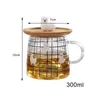 Cute 3D alpaca glass mug with bamboo lid,Heat-resistant glass mugs Morning Mug Milk Coffee Tea Breakfast Cup for gifts 210804