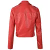 Женщины осень зима искусственные мягкие кожаные куртки леди белые красные черные зеленые PU молнии мотоциклетные уличные пальто с поясом 210423