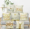 Pillowcase Year Gift Christmas New Merry Christmas Elk Snowflake Design Sofa Cushion Cover Car Waist Pillow Case 149styles