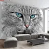 Photo murale personnalisée 3D moderne abstrait stéréoscopique géométrique tête de chat salon chambre fond mur art papier peint peintures murales de bonne qualité