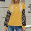 Jocoo Jolee Fashion Lantern manica lunga stampa leopardata patchwork maglietta allentata autunno vintage magliette eleganti top tunica 210518