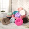 Round Cat Beds Soft Long Plush Nest Pet Bed Cushion Mat Cat House Animals Sleeping Sofa Bed