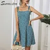 SURMIITRO Sexy Backless Women Canotta Strap Summer Dress Floral Sundress Lace Up Tunica Beach Party Sun Mini Dress Donna 210712