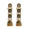 Boucles d'oreilles longues oxydées en forme de cloche ronde afghane vintage pour femmes Boho Ethnic Bells Gland Dangle Boucles d'oreilles