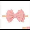 Baby Maternity Drop Delivery 2021 Big Bow Baby Headband 10 Colors Nylon Elastic Infant Toddler Kids Children Headwear Girls Hair Accessories