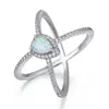 Crystal Rhinestone Alloy Rings Women Cross Finger Ring Love Wedding Engagement Jewelry