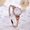 Opal Ring 925 Sterling Silver Sparkling Girl Birthday Party Chirstmas Eternity Women Wedding Gift Jewelry R008