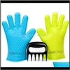 Микроволновая печь высокая температура, нагреваемая перчатка, нельзя, печь, рукавицы для барбекю Grill Gloves Kitchen Baking Tool Vt0528 6VMHB MWZGP