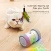 Cat Toys USB Laddning Tumbler Swing Toy Interactive Balance Car Teaser för Kitten Cats Funny Pet Training Products196m