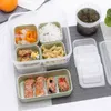 7-Piece set Lunchbox Miljövänlig Kombination Matlagringsbehållare Mikrovågsugn Bento Läcktskyddad Crisper 210423