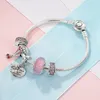 シルバー925チャームブレスレットとビーズフィットオリジナルのPandora Charms Starry Blue Blue Tanabataバレンタインデーのギフトファインジュエリー