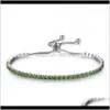 Charm Jewelry Drop Delivery 2021 Sier Plated Bracelets Full Diamond Crystal Chain Fit Pandora Rhinestone Bangle Bracelet Women Female Gift Br