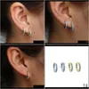 & Hie Jewelrysmall Hoop For Women Fashion Bridal Blue Turquoises Round Earrings Engraved 925 Sier Aretes Wedding Gem Earing 1 Drop Delivery