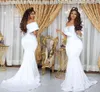Plus Size Aso Ebi Arabisch Prom Abendkleider 2022 Moderne Lange Ärmel Sheer Neck Satin Afrikanische Meerjungfrau Abendkleid Tragen