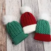 2021 Baby Kids Christmas Cute Pompom Cap Beanie Höst Vinter Varma Stickade Barn Solid Hårboll Elastiska Kepsar