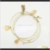 Other Jewelry Drop Delivery 2021 Express Forest Dancing In The Wind Leaves Flowers Tassel Crystal Pendant Three A Set Of Bracelets Nesxg