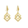 Dangle & Chandelier Fashionable High Class Feel Diamond-studded Geometric Square Earrings Female Temperament Simple And Versatile Long Ear J