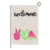 DHL Summer Garden Flag Fruit Gnomes Double Size Printed Flax Outdoor Decorative Hanging Welcome Summer Season Banner 32*47CM