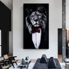 Affiche murale de Lion de grande taille, peinture sur toile d'art abstraite, image d'animal, impression HD pour salon, décoration de la maison, sans cadre