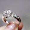 Exquisitos anillos de boda eternos, diseño de números romanos huecos a la moda, joyería de lujo de plata de ley 925 para mujeres, compromiso X0715