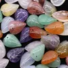 13x18mm gesneden blad losse kralen steen natuurlijke rozenkwarts turquoise steen naakte stenen diy sieraden acc