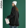 Automne Streetwear Montagnes Impression Sweats à capuche pour femmes en vrac Sweat-shirt mince Faux deux pièces Femmes Sweatshirts Femme Pulls 210521