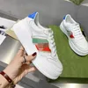 Projektant Luksusowy Najwyższej Jakości Dorywcze Buty Płaskie Platformowe Skórzane Sneakers Ace Bee Green Red Stripes Tenis Tenis Sports Trainers KMJKKK0001