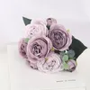 1 Bouquet 9 heads Artificial Flowers Peony Tea Rose Autumn Silk Fake for DIY Living Room Home Garden Wedding Decoration