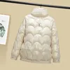 Bright Cotton Puffer Jacket Women's Short Winter Korean Loose Parkas Coat Bubble 211008