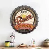 35cm Bottle Cap 3D Wall Clock Retro Beer Wine Modern Design Iron Metal Silent Quartz Clocks Bar Living Room Home Decor Creative H1230