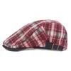 Good Quality Summer Fashion Cotton Plaid Newsboy Cap Casual Flat Driving Golf Cabbie Caps Casual Ivy Hat for Women Men Unisex381098200047