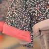 Johnature Retro Floral Print Хлопок Толстые теплые Parkas осень зимние хлопчатобумажные белье уютные с длинным рукавом женские куртки 210521