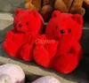 Teddy Bear Kapcieczki Kobiety buty puszysty futrzany dom Plusz Slajdy Panie Śliczne szopa sztuczne fur