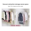 Garment Hanging Side Compression Bag Transparent Pumping Vacuum Storage Closet Organizer Coat Space Saver Bags