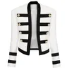 High Street Est Designer Jacket Women's Color Block Collarless Lion Buttons Band 210922