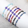 Pulsera trenzada de hebras de ojo azul malvado, joyería hecha a mano, pulseras de cuentas de cristal coloridas para mujer y niña