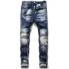 Jeans Mens Designer Dsq Skinny Feet Strappato D2 Paint Splattered Retro Blue Streetwear Beggar Jean