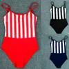 Damskie stroje kąpielowe Bikini Paski Slim One-Piece Swimsuit Push Up Padded Brazylijski Beachwear Biquini Kobiety Kąpiel