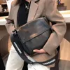 Large volume Shoulder bags Women casual Cross body soft real leather open mouth Envelope 26cm Medium size