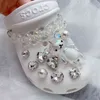 Ayakkabı Aksesuarları Toka Zincirleri İçin Dekorasyonlar Croc 1 Set Shoelace DIY PVC Sevimli Stil Kaya Terlik Aksesuarları Rhinestone 1203